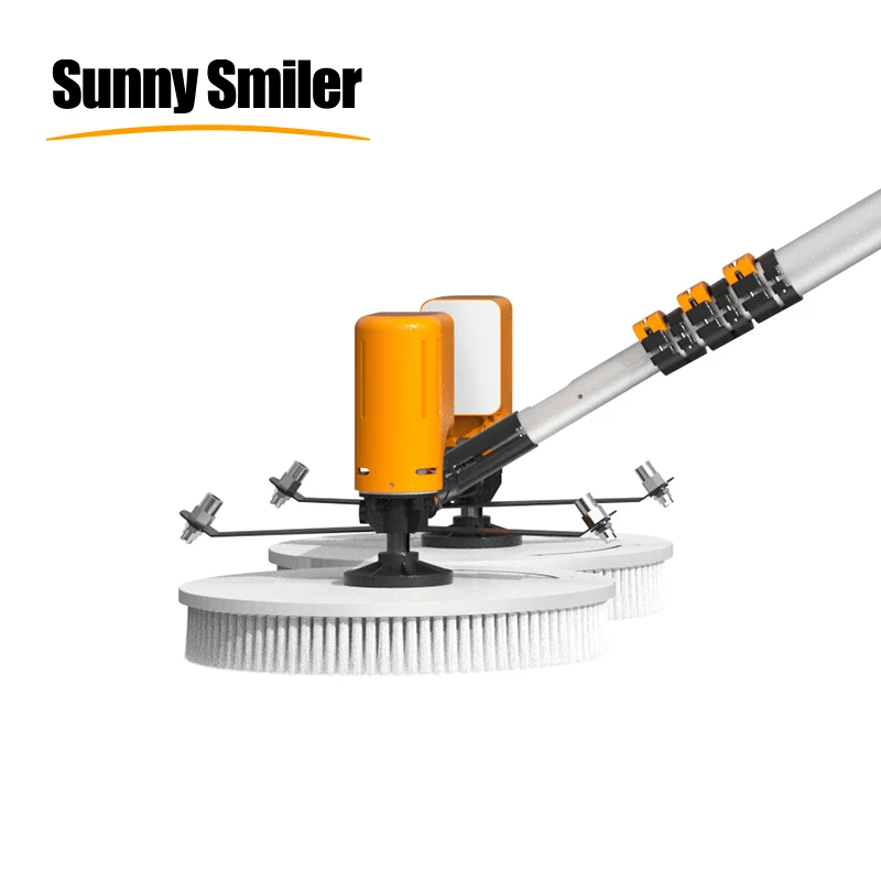 Hot Selling Solar Panel Cleaning Rotating Brush 3.5M/5.5M/7.5M Robot Cleaner Machine Kit With Telescopic  Tool 6