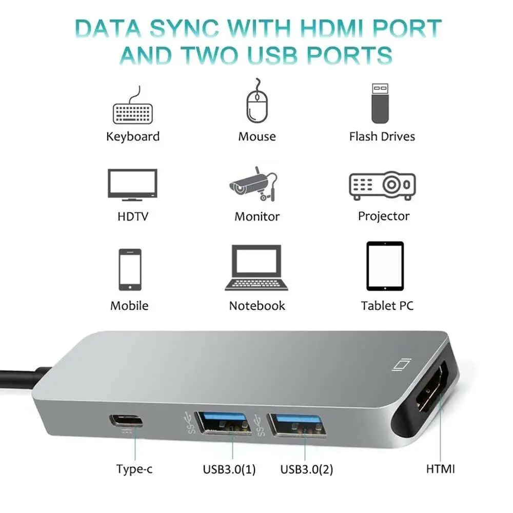 CŸ-USB-C HDMI ȣȯ USB-C , ƺϿ USB C , Ｚ  S9, S8, ȭ P20 