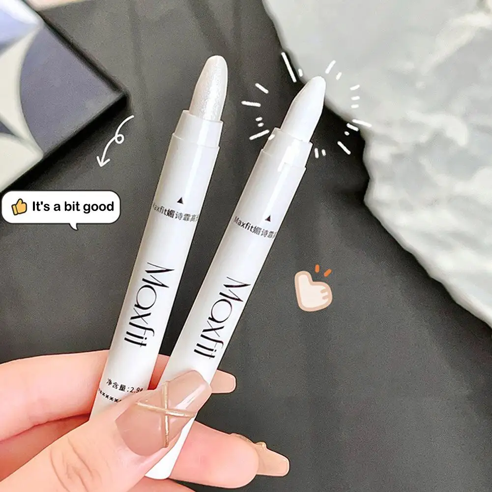 1pc Shimmering Highlight Stick Glitter White Eyeshadow Pencil For Bright Eyes Dazzling Effect Makeup Highlighter Pencil