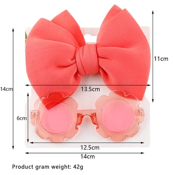 2022-04-19 Lioraitiin Girl's 2Pcs Accessories Set Fashion Flower Shape Sunglasses Bow Headband Birthday Gifts 2