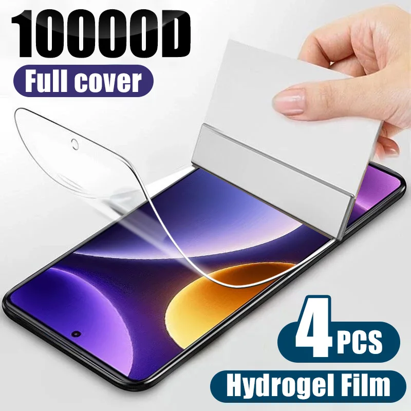 

4Pcs 10000D Hydrogel Film For Xiaomi Redmi Note 12 Turbo 12C 12S 11S 10S K60 K50 Pro A2 A1 Plus 10C 10A 9C 9A Screen Protectors