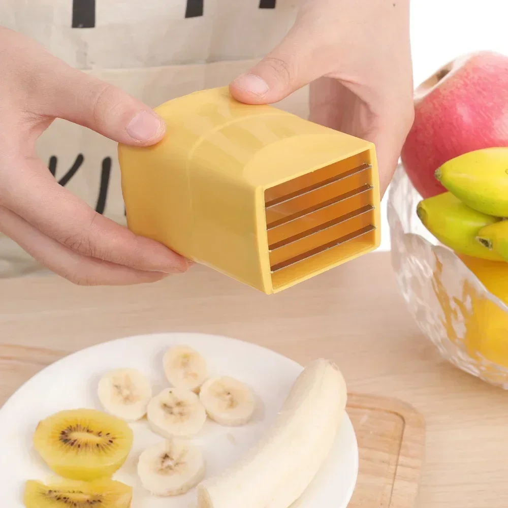 Fruit Cup Slicers Strawberry Banana Cutter Multifunctional Stainless Steel Fruits Press Cutting Tool Manual Kitchen Gadgets