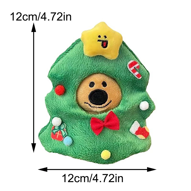 Cute Christmas Tree Creative Doll Plush Head Cover Doll Accessories Bag Key Pendant Christmas Party Decoration Props Charm Gifts