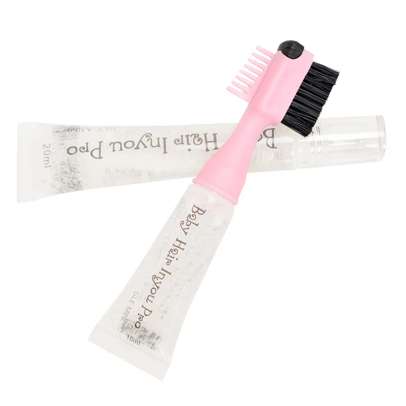 아기 털 엣지 브러쉬 젤 10ML 하루 종일 자연스러운 모발용 브러쉬 빗이있는 방수 엣지 컨트롤 젤