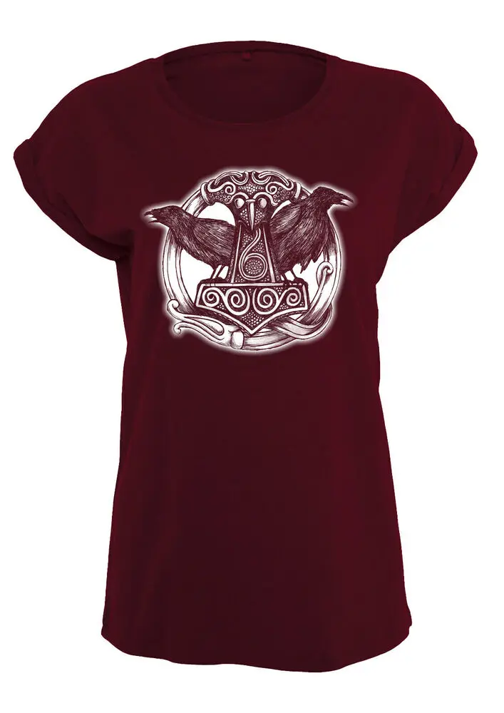 Hugin Munin свободные девчонки Odins Berserker Ragnar Runes Высокое качество 100% хлопок короткий рукав