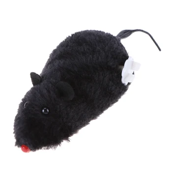 Kitten Clockwork Spring Mouse Plush TPR Cat Mechanical Motion Running Rat Toys Pet Supplies Interactive Playing Doll 2