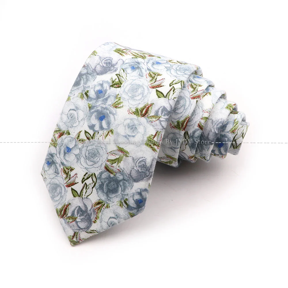 Men's Casual Chic Floral Neck Tie Cotton Beautiful Elegant Tie Wedding Party Suit Collar Flower Necktie Gravata Accessories Gift