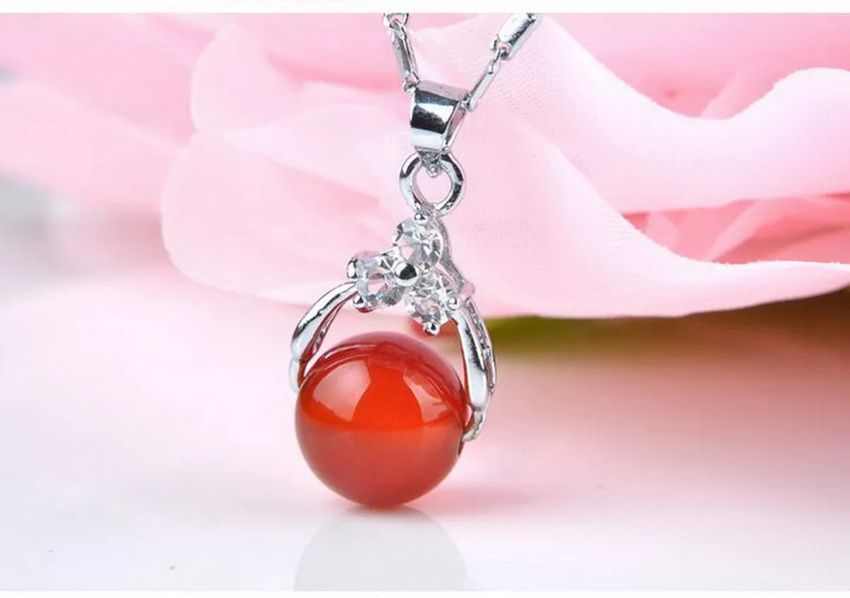 天然の赤と緑の翡翠ペンダントネックレス,10個,アジアンスタイルの象眼