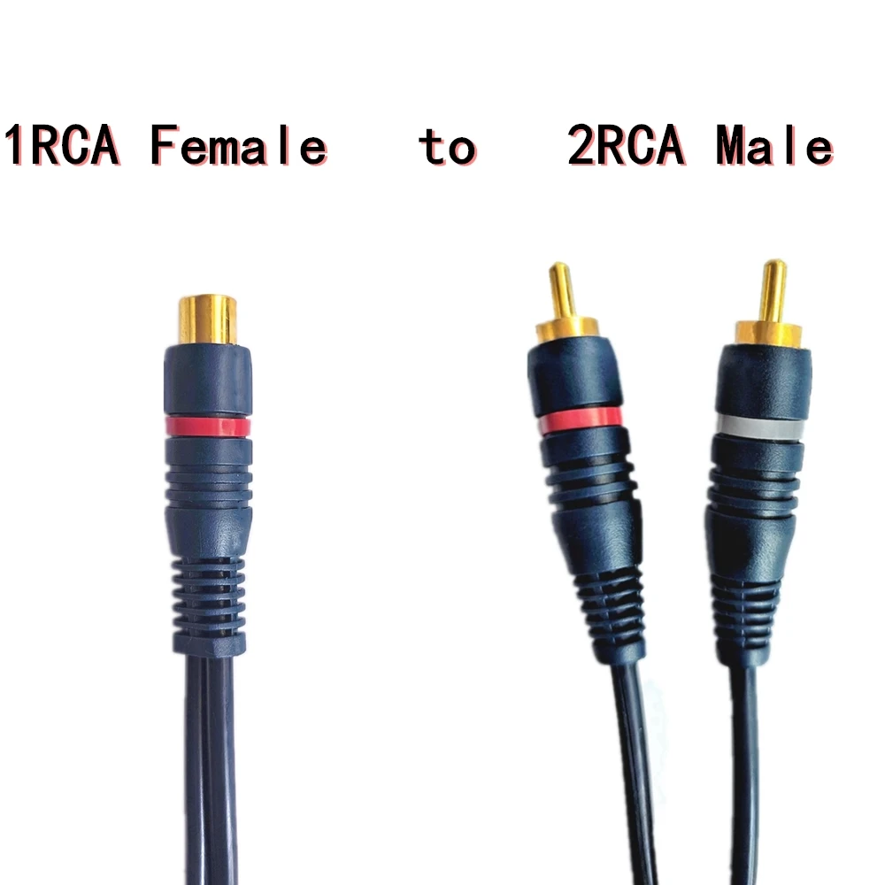 Premium Gold-Plated RCA Audio Splitter Cable - 1.5M Male to Female Connector