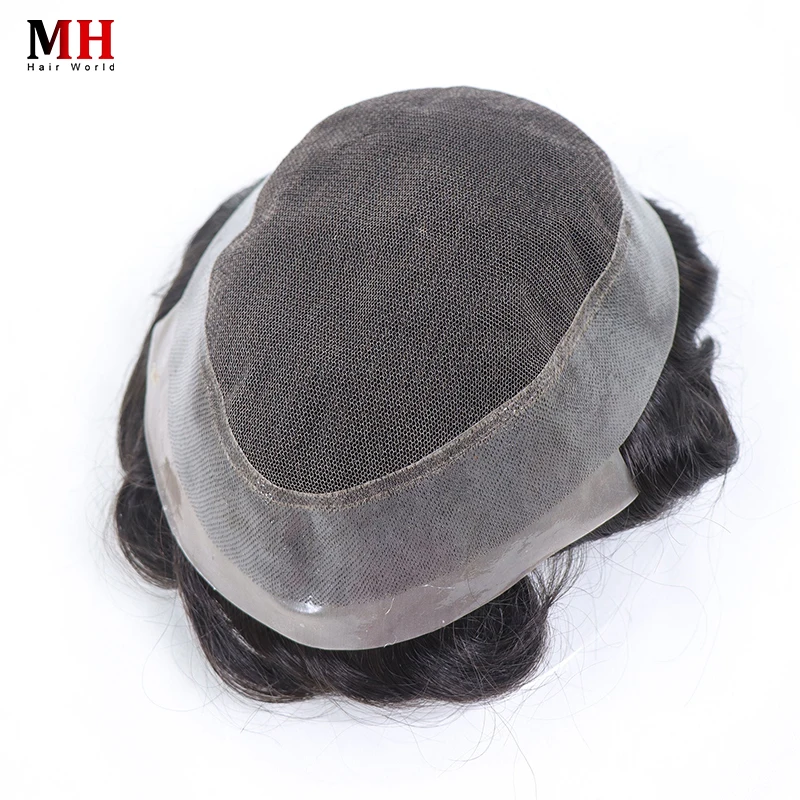 

Australia Base Hair Toupee For Men Lace PU Around Human Hair Pieces Male Prosthesis Breathable Wig Prosthesis Replacement