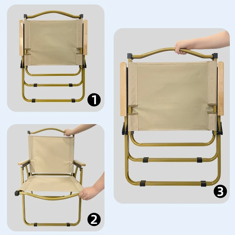 Portable Outdoor Folding Chair Camping Chair Beach Stool Self Driving Travel Leisure Picnic Back Wild Fishing Patio