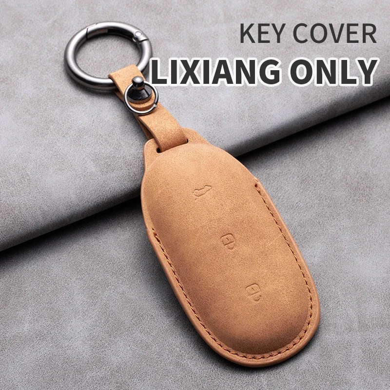 

Car Key Case Cover Fob For LEADING IDEAL Lixiang L7 L8 L9 ONE 2022 2023 Li Auto Key Case Shell Leather Keychian Accessories