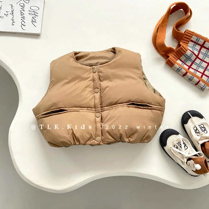 Kids Vest 1-5Years Winter Korea Children Down Vest Thickened Outdoor Warm children vest