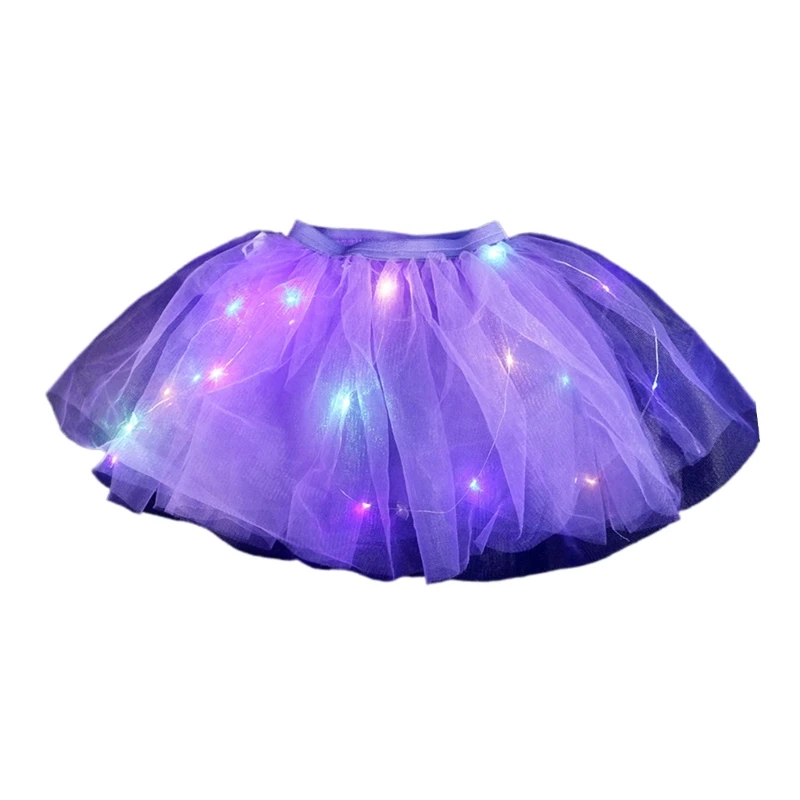 Ballet Tutu Skirt Children Skirts LED Clothing Children Girl Princess Dress Light Up Short Skirt Stage Performance Props Dress 4-6Y Girl New Year Party LED Tutu Skirt