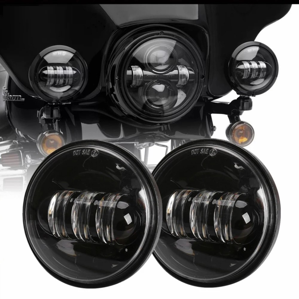 Светодиодные противотуманные фары для мотоцикла, 1 пара, 4,5 дюйма, 4 дюйма, 1/2 дюйма, для Yamaha Classic FLHR Road King Dyna, 4,5 дюйма, светодиодные противотуманные фары Светодиодные противотуманные фары для мотоцикла, 1 пара, 4,5 дюйма, 4 дюйма, 1/2 дюйма, для Yamaha Classic FLHR Road King Dyna, 4,5 дюйма, светодиодные противотуманные фары