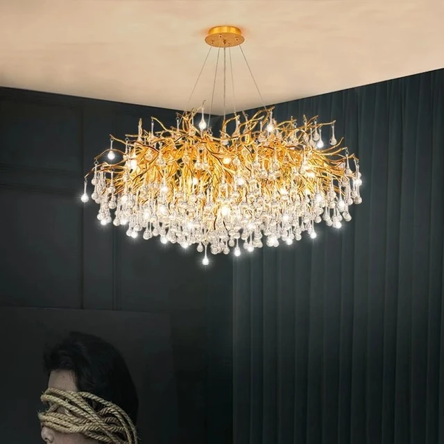 Plafonnier LED suspendu en cristal au design moderne de luxe – Image 3