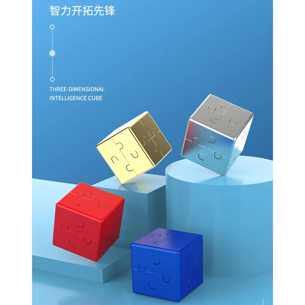 Infinite Cube Aluminum Alloy Metal EDC Stress Relief Mini Toy Portable Office Infinite Flip Cubic Fidget Relax Venting Toys