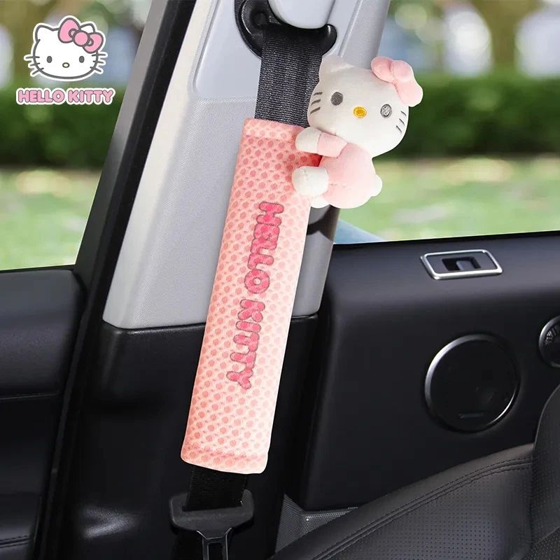 Sanrio Kawaii Hello Kitty Car Seat Belt Shoulder Pad Cartoon Mesh Seat
