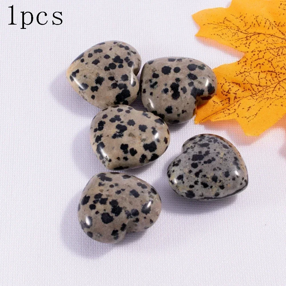 1 pieza de piedras y cristales naturales auténticos de 25 x 10 mm, piedras preciosas de amor con forma de corazón grande, 7 chakras, bricolaje para collares, curación, Reiki, minerales S17