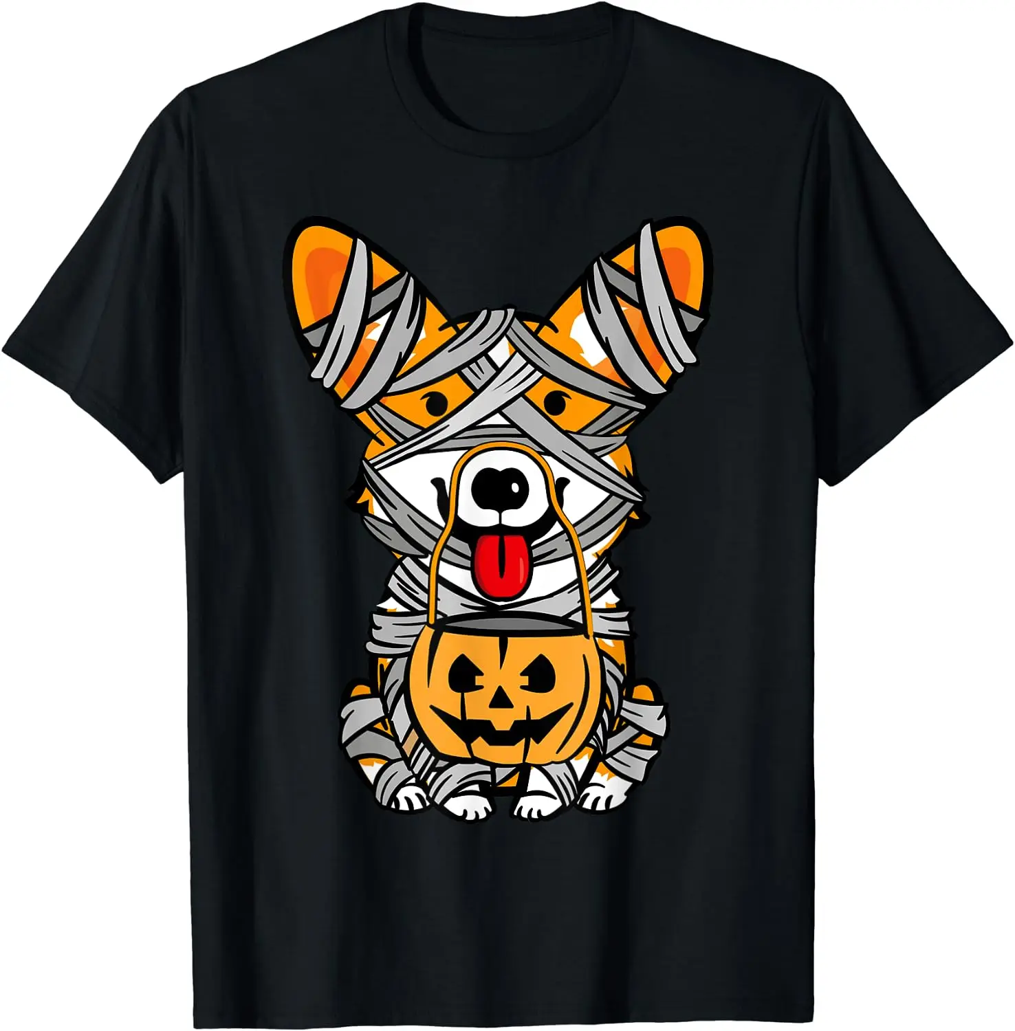 

Cute Halloween Costume Welsh Corgi Mummy Dog Lover Design T-Shirt Men Clothing Casual Daily Four Seasons Mens T Shirts