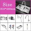 Kitchen Sink Above Counter Udermount Sinks Vegetable Washing Basin Stainless Steel Single Bowl Sinks Kitchen with Knife Holder 6