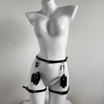 Leather Bondage Sexy Body Cage Leg Harness Women Stocking Suspenders Straps Bdsm Lingerie Garter Sword Belt Sex Toy Fetishwear 3
