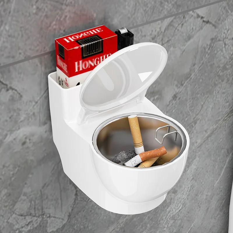 Covered Wall Mounted Toilet with Ashtray Metal and Plastic Home Living Room Bedroom