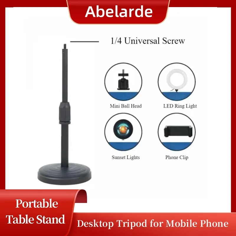 Monopod Stand For Desk, 16"-28" Adjustable Camera Table Mount Stand With Heavy Base, Carbon Fiber Monopod Mount Stand For DSLR Camera, Light, Webcam, Live Streaming, Vlogging