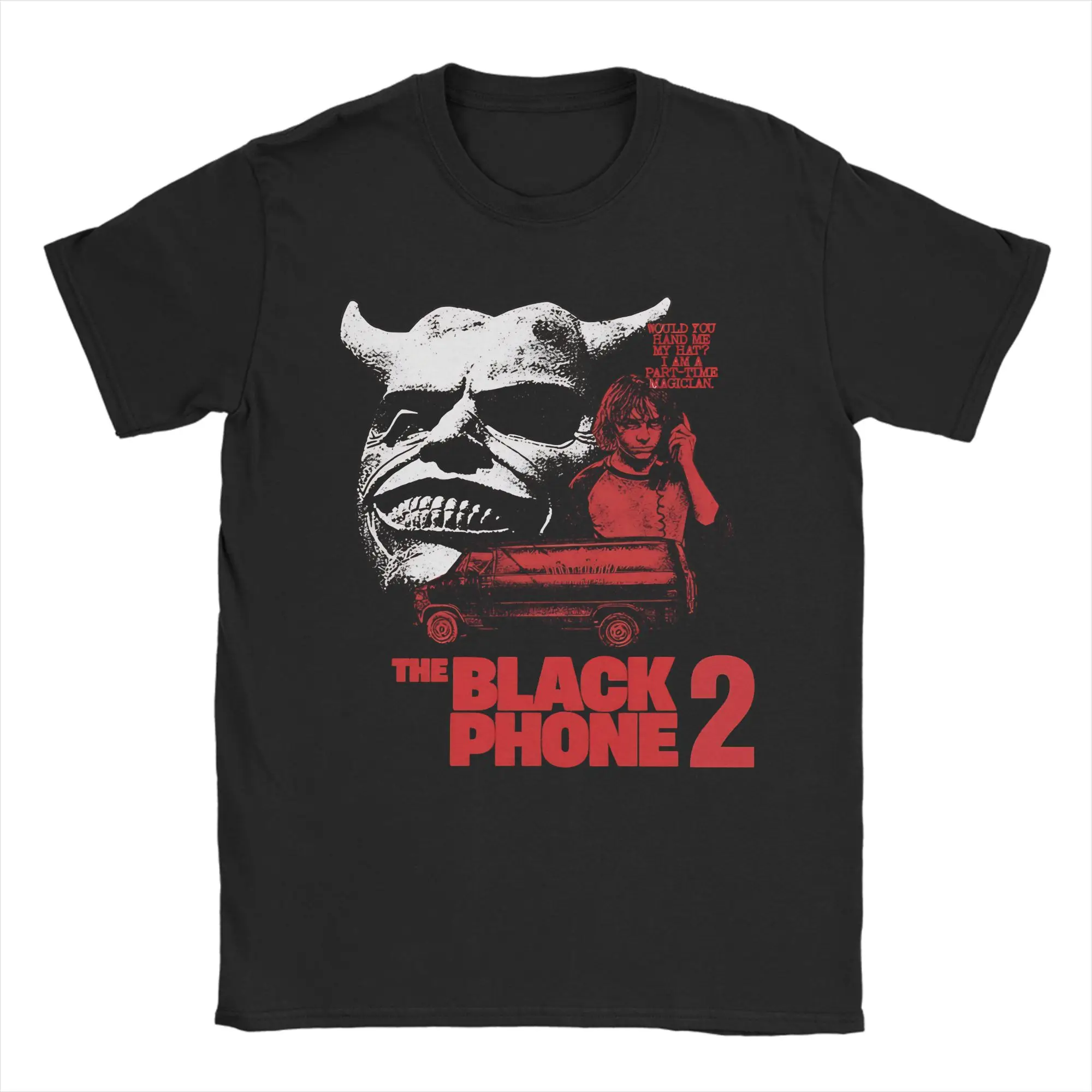 Vintage Horror Movie Graphic Crewneck T-Shirt - Men's Pure Cotton Short Sleeve Tee Gift