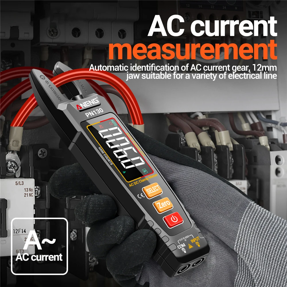 Intelligent Digital Clamp Meter 4000 Counts AC/DC Voltage Current Protable Multimeter Capacitance Resistance Testers PN130