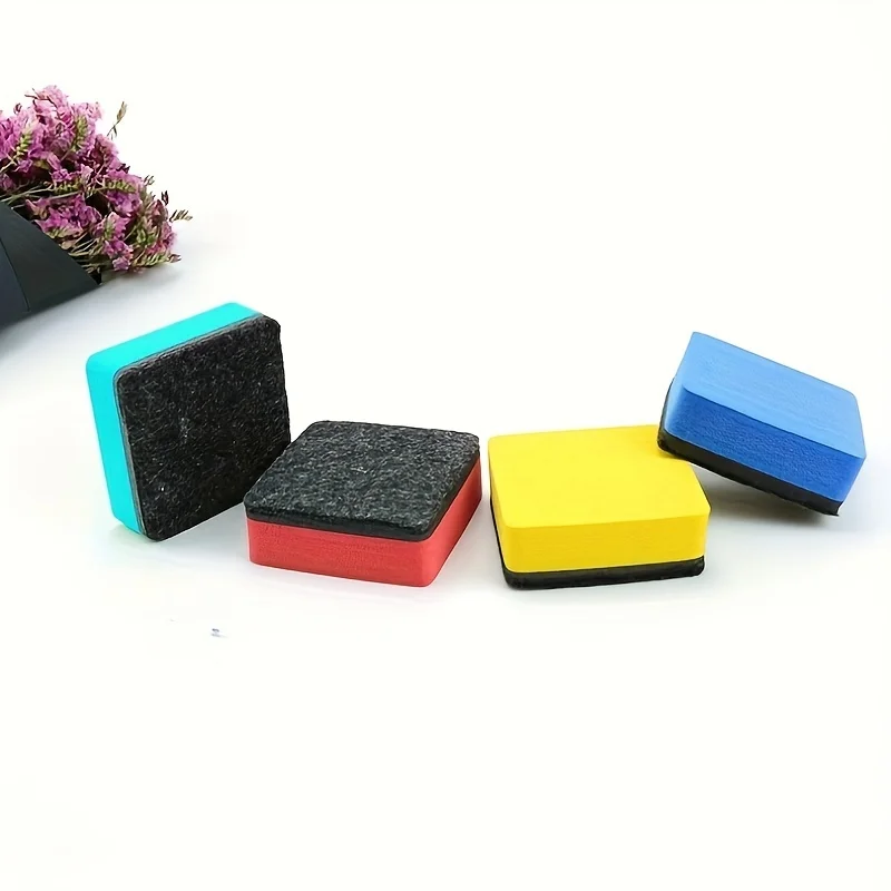 8pcs Mini Dry Erase Erasers 4 Colors Magnetic Whiteboard Dry Erasers Chalkboard Cleaner Wiper for Teacher Supplies