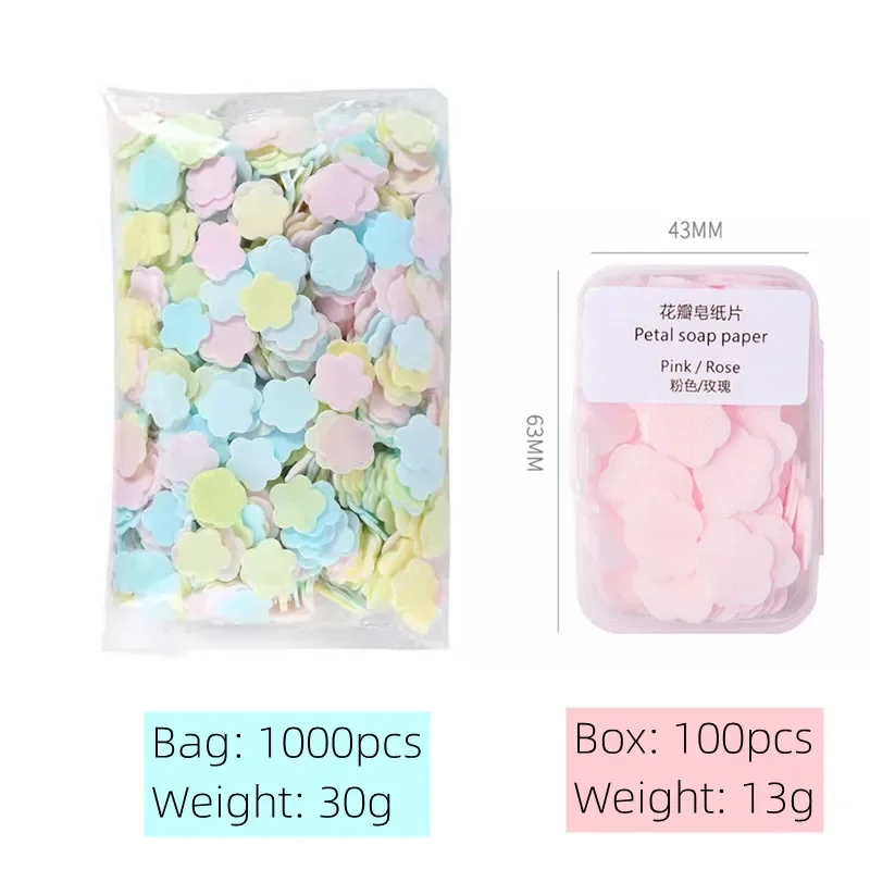 1000Pcs/Bag Disposable Soap Mini Cleaning Soaps Portable Hand Wash Soap Papers Scented Slice for Travel disposable soap paper