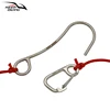 1Pcs 316 Stainless Steel Single Hook With Luminous Rope Underwater Scuba Diving for Cave Diving BCD Accessories 60MMSpring Hook 5