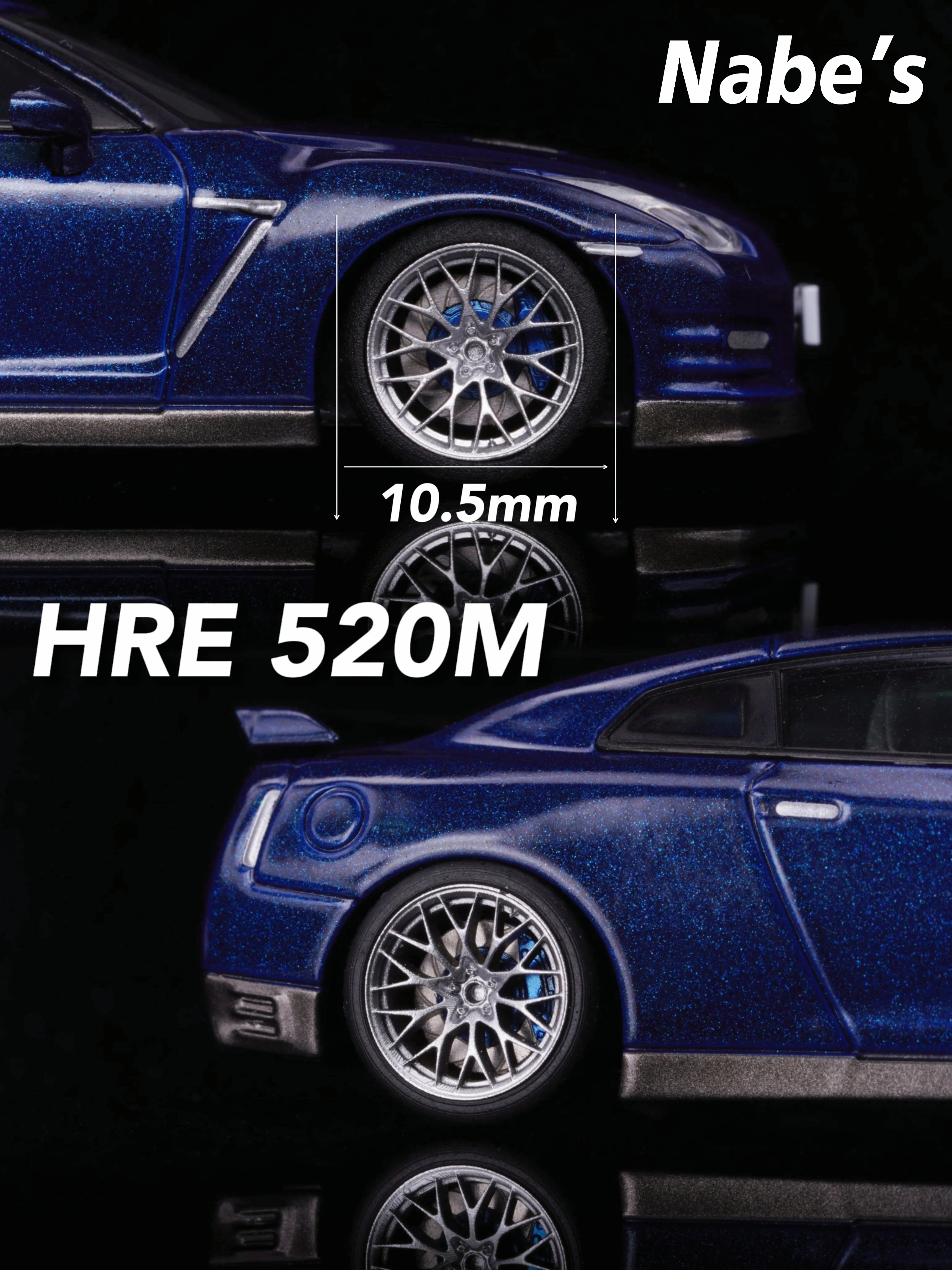 1/64 Chika 휠 및 타이어, 9.7mm, 8.9mm, BCNR33/Work T7R/BLITZ BRW03/57CR, 1:64 모델 자동차 수정 부품