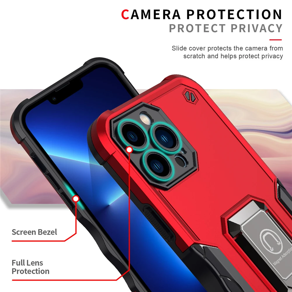 moto g stylus case Luxury Armor With Ring Car Holder Cover For iPhone 13 Pro Max 12 Mini Case Camera Protection Shockproof Phone Case Coque Fundas motorola edge case