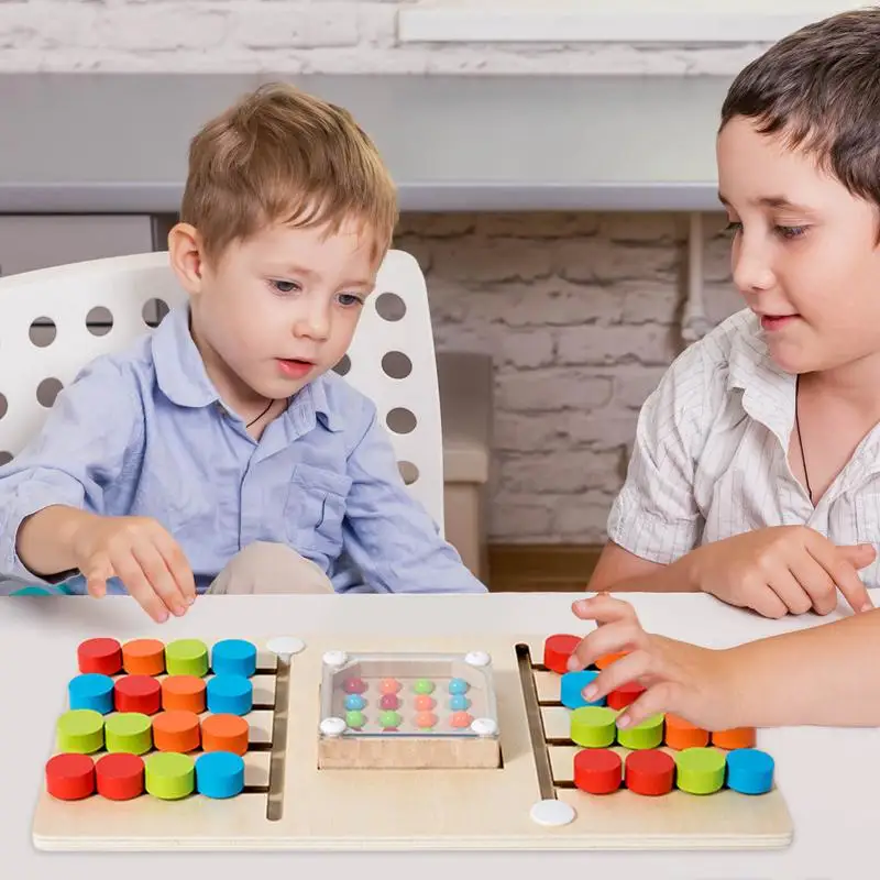 Child Development Puzzle Toy Color Recognition Wood Table Game Two-Player Board Game Preschool Educational Toy For Boys Girls