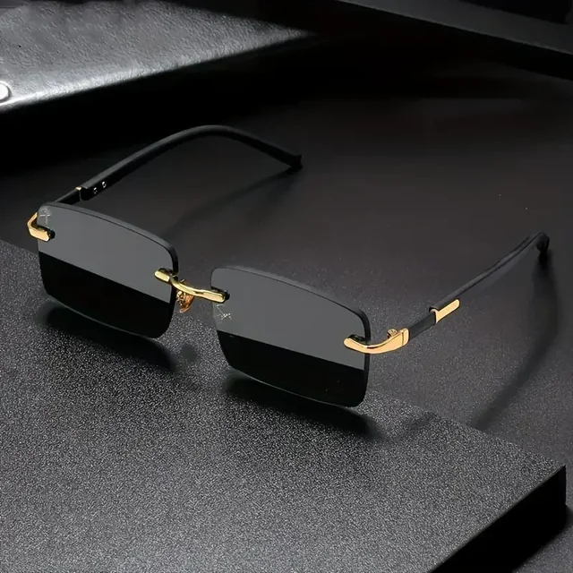 Lunettes de soleil rectangulaires sans bords, mode populaire pour femmes et hommes, petites lunettes de soleil carrées pour femmes et hommes, Oculos de voyage d'été 1