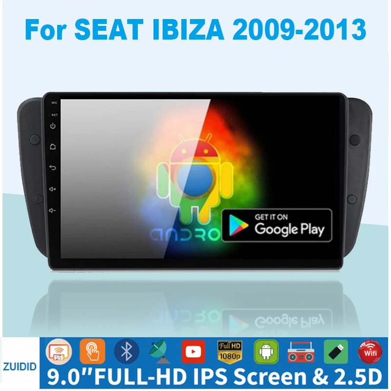 Автомагнитола 2 din Android для Seat Ibiza 6j 2009 - 2013 2010 Carplay Автомобильная Мультимедийная