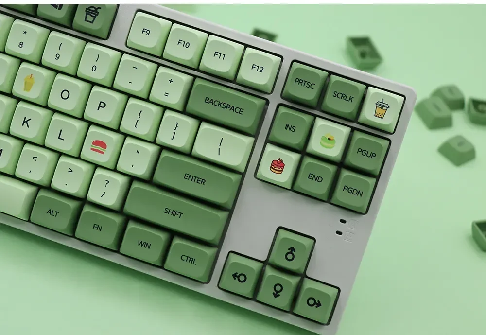 mecânico, QWERTZ PBT, perfil XDA, layout ISO,