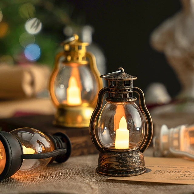 Portable Mini Kerosene Lantern Retro Oil Lamp Flameless Led Lamp