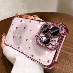 Custodia per telefono con airbag a forma di cuore di lusso