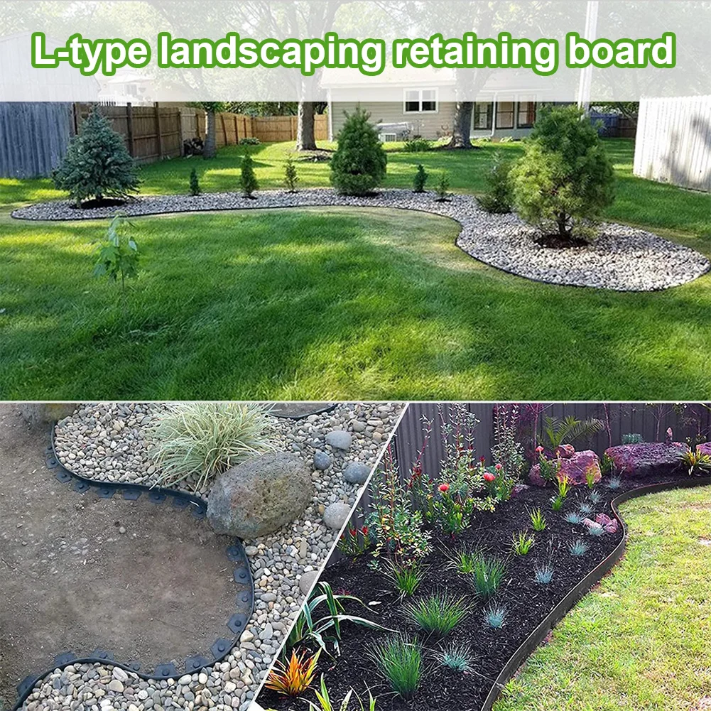 10M Landscape Edging No Dig with 30 Spikes Heavy Duty No-Dig Landscape Edging Garden Coil for Garden Flower Beds and Lawn