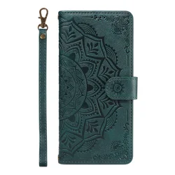 Luxury PU Leather Wallet Case with Flip Stand Cover - OPPO A15s (Green)