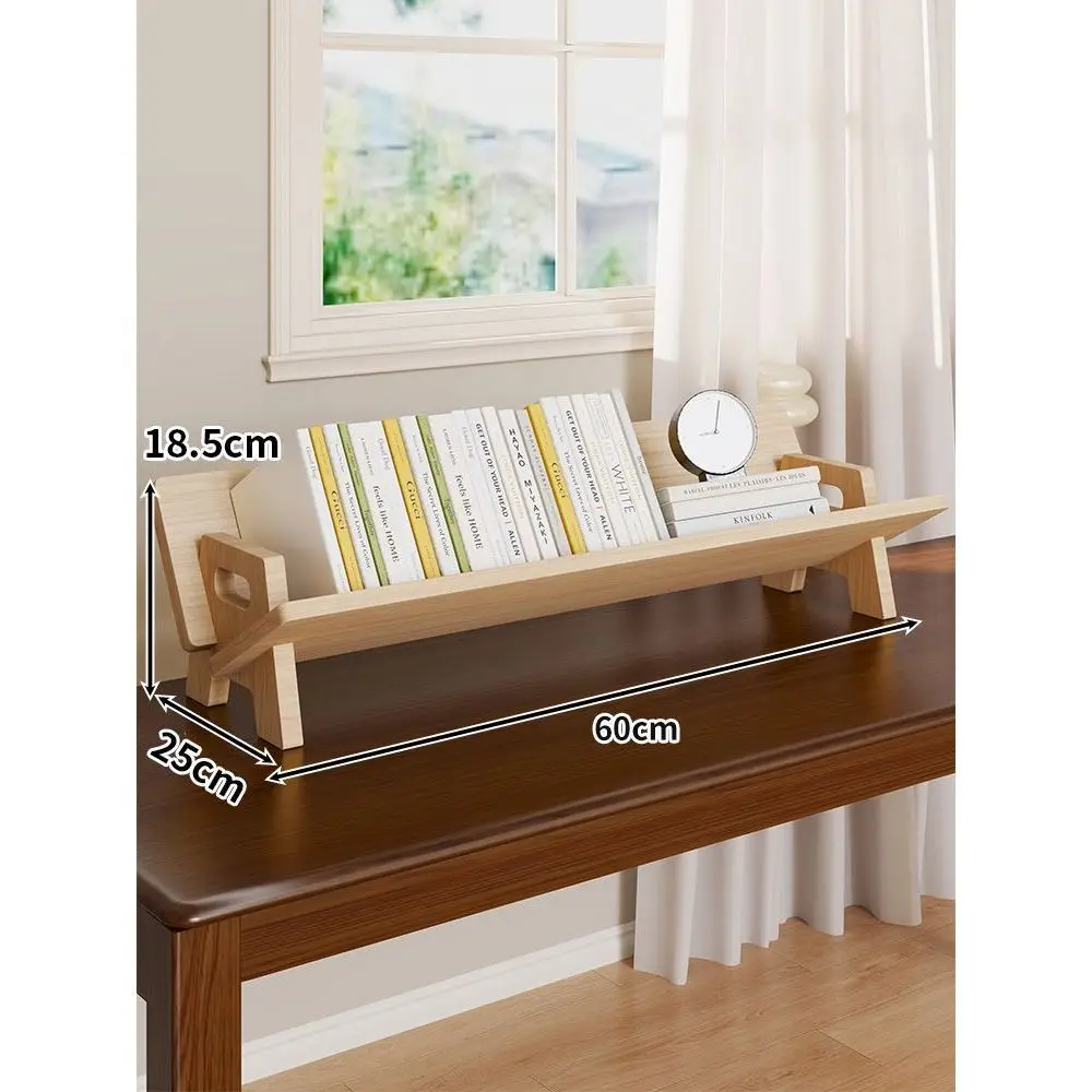 Wood Tilting Bookcase in Living Room/Office Desktop Book Shelf Organizer Bookshelves Storage Rack for CDs/Magazine/Books Display