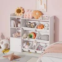 Children's Bookcases Kids Toy Storage Organizer 4-Tier Toy Organizers W/8 Removable Storage Bins Kids Bookshelf and Toy Storage 2