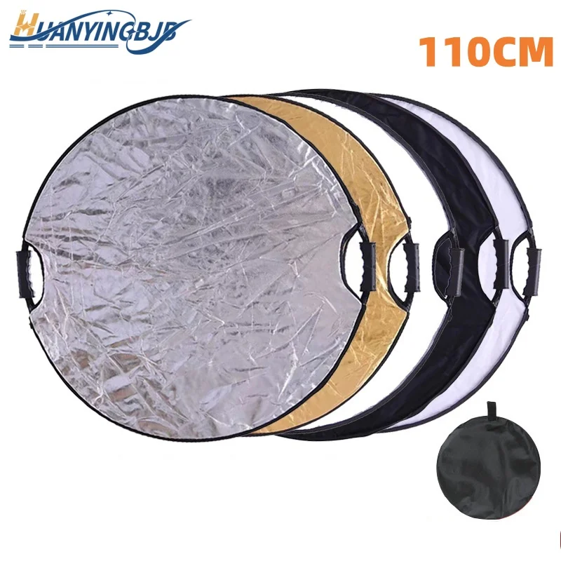 43" 110CM Concept Light Reflector 5-in-1 Photography Diffuser Handle Collapsible Portable for Studio Outdoor Lighting