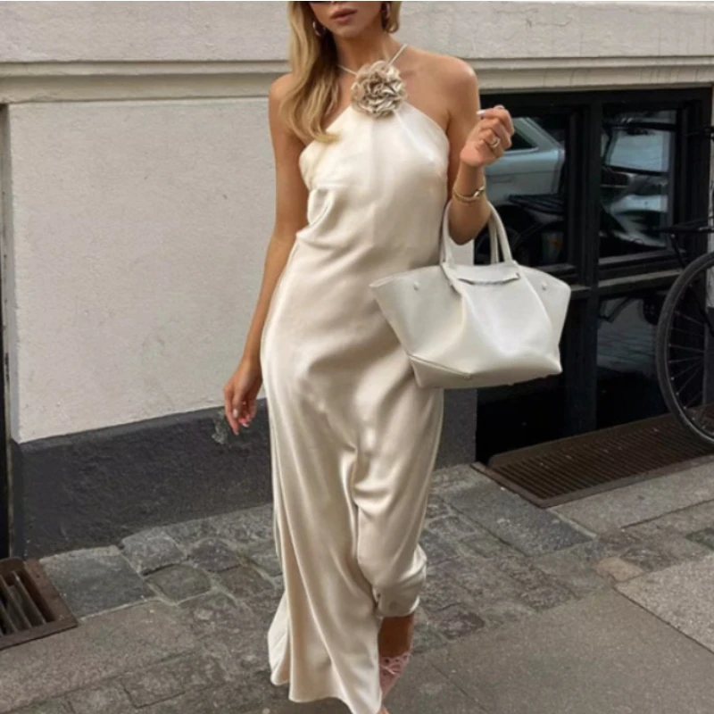 Suspenders Flare Casual Long Big-Pocket Dress main image 1
