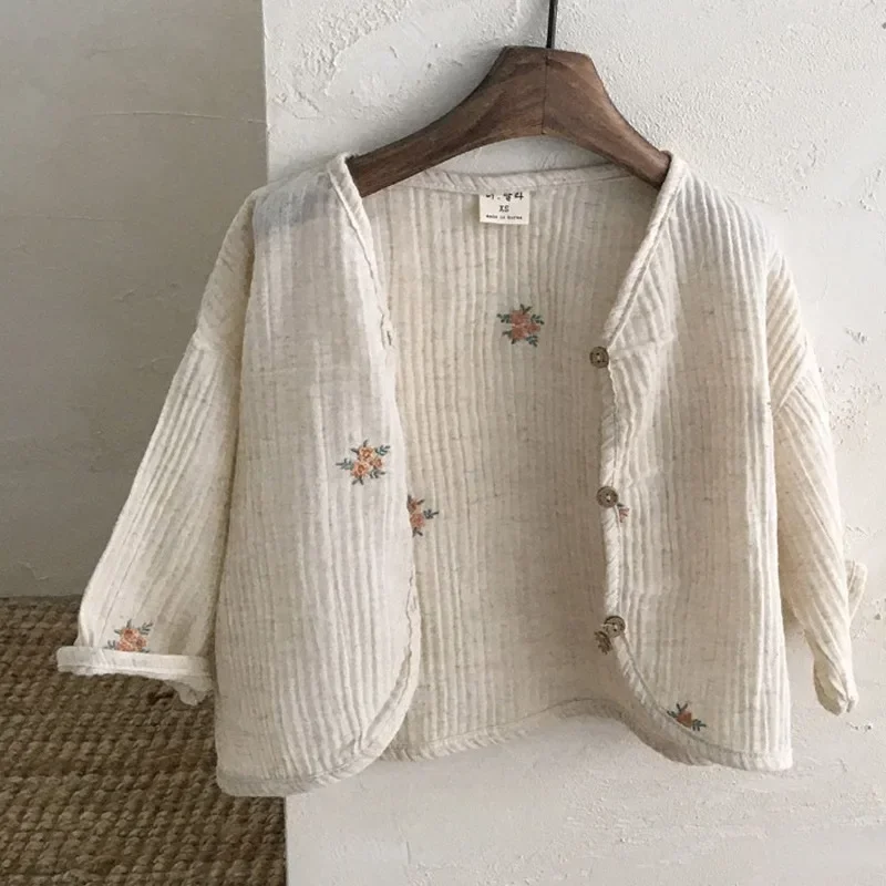 Thin Cotton Cardigan Solid Infant Long Sleeve Sunscreen Jacket Toddler Casual Floral Coat Boy Girl Children Top Clothes B229