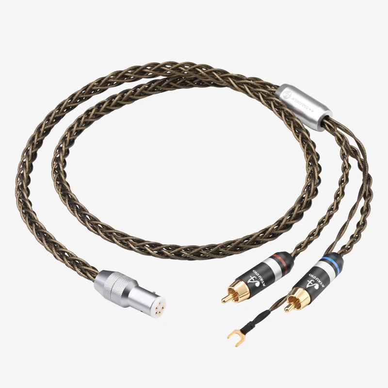 Ataudio-banhado a Prata Cabo de Blindagem u ou y Spade Plug Audio Phono Cabo de Terra Rca Pin Xlr Occ - Image 3