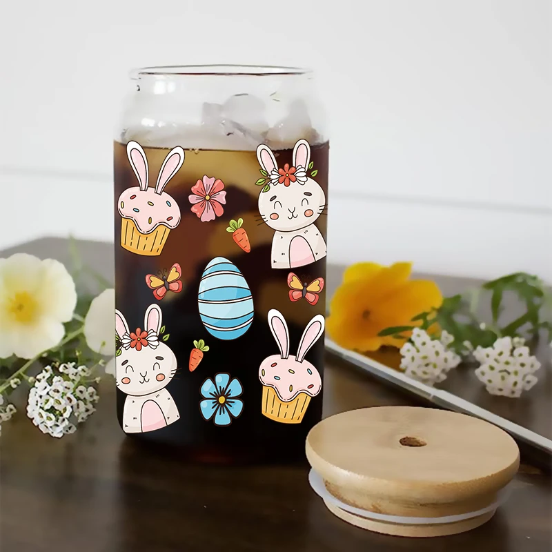 UV DTF Transfer Sticker Easter DIY Waterproof Decals For 16oz Libbey Glasses Wraps Bottles Cup Can D28649